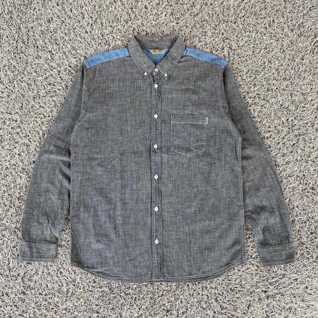 carhartt classic denim shirt men kemeja casual carhartt kemeja pria