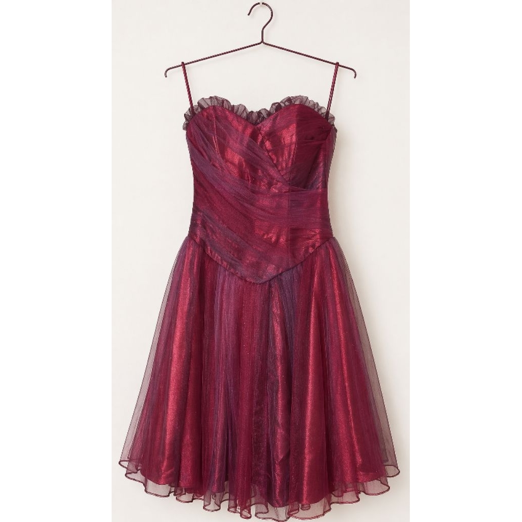Gaun Bustier Merah / Gaun Pesta Pink Merah / Ball Gown / Baju Kondangan / Dress Pagar Ayu