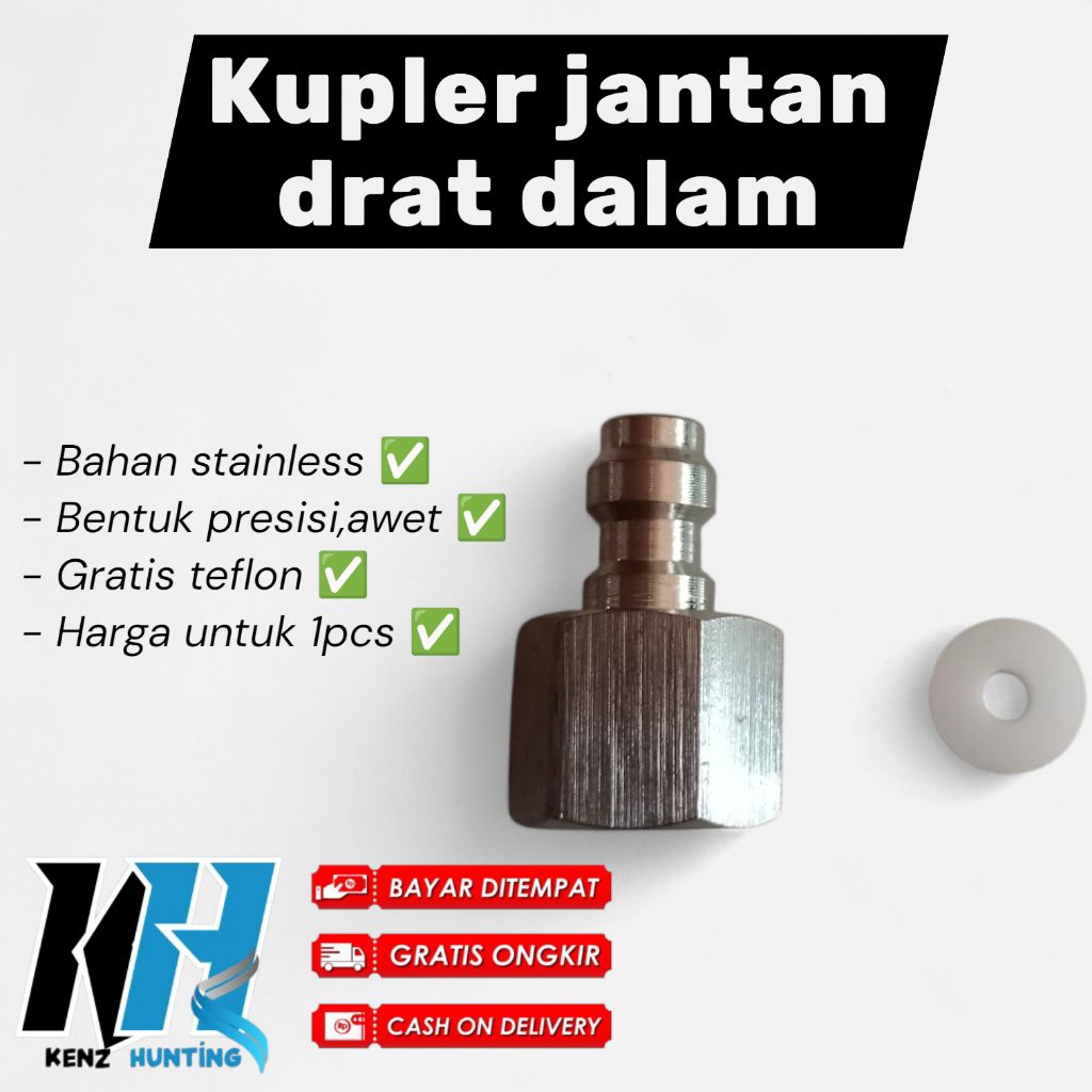 Kupler Jantan Stainless, Mikro Kupler 1/2 Tsm, Mini Kupler Jantan, Sparepart Pompa Pcp