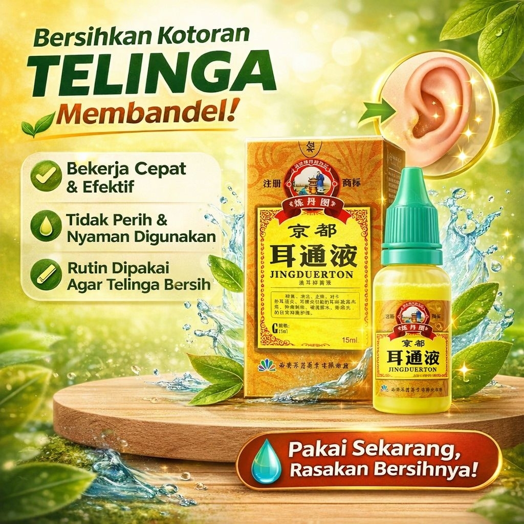 Obat Tetes Telinga Pembersih Kotoran Jingduertongye| Pembersih ampuh kotoran telinga| 15 ml