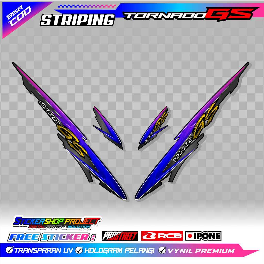STRIPING VARIASI SUZUKI TORNADO GS / STICKER LIST VARIASI MOTOR TORNADO GS