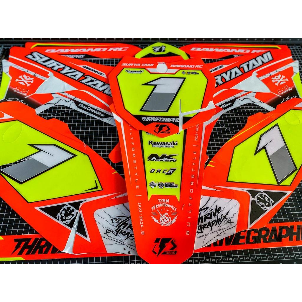 NEW DESIGN DECAL KLX GORDON ORANGE STABILO x KUNING STABILO FULL BODY