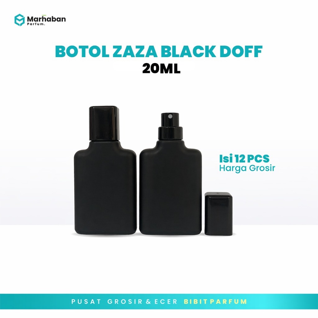 1 Lusin | Botol ZAZA BLACK DOFF 20 ML Spray - Botol Parfume kosong Zaza