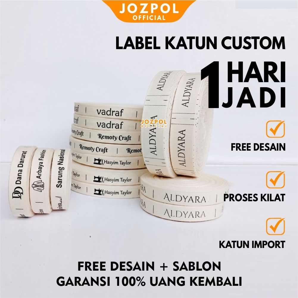 Label katun halus buat baju custom hijab pakaian baju murah label custom