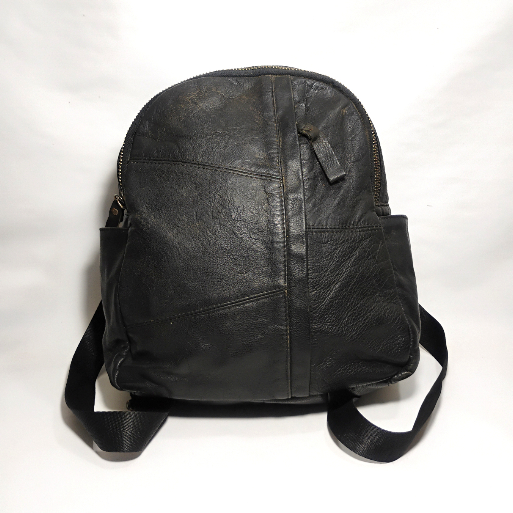 [PRELOVED] Ransel Tas kulit kulas Wanita Warna Hitam