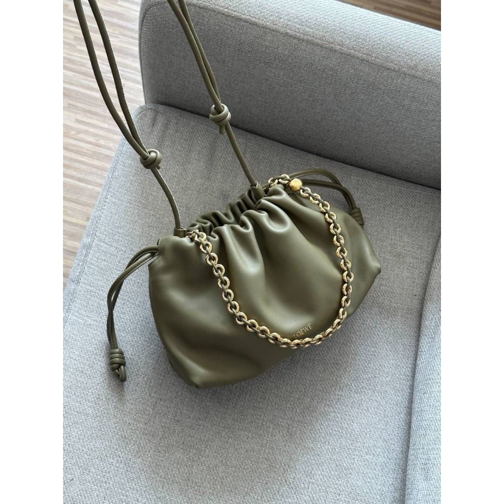 flamenco purse medium nappa lambskin ghw - eucalyptus green