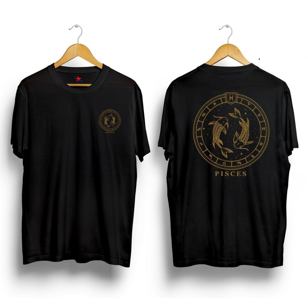 Baju Kaos pisces zodiak shio unisex pria wanita dewasa /Ligar24 tshirt