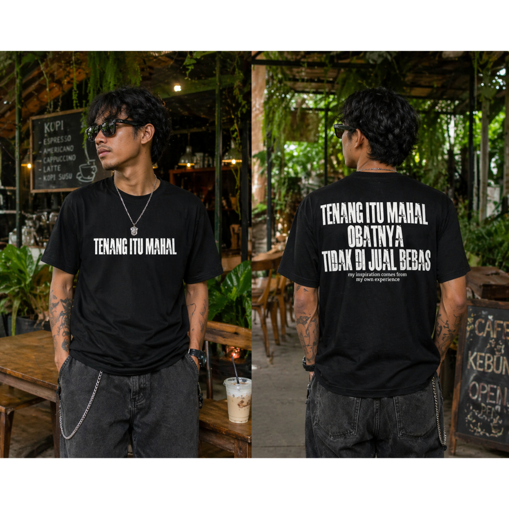 Kaos Dewasa TENANG ITU MAHAL  - Kaos gaul Skena keren lengan pendek Cowok Cewek T shirt Oversize hit