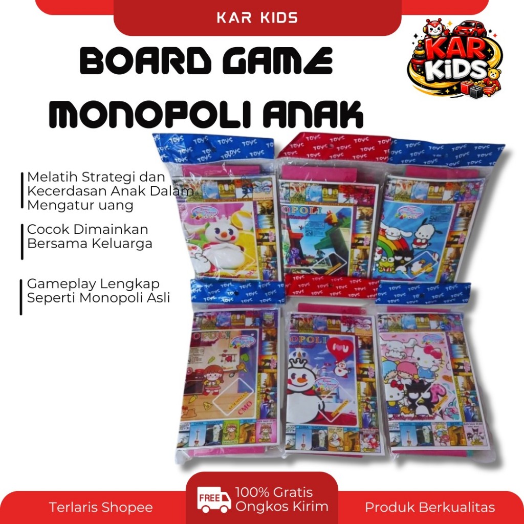 Mini Monopoli Board Game Anak | Permainan Edukasi Keluarga | Game Monopoli Mini