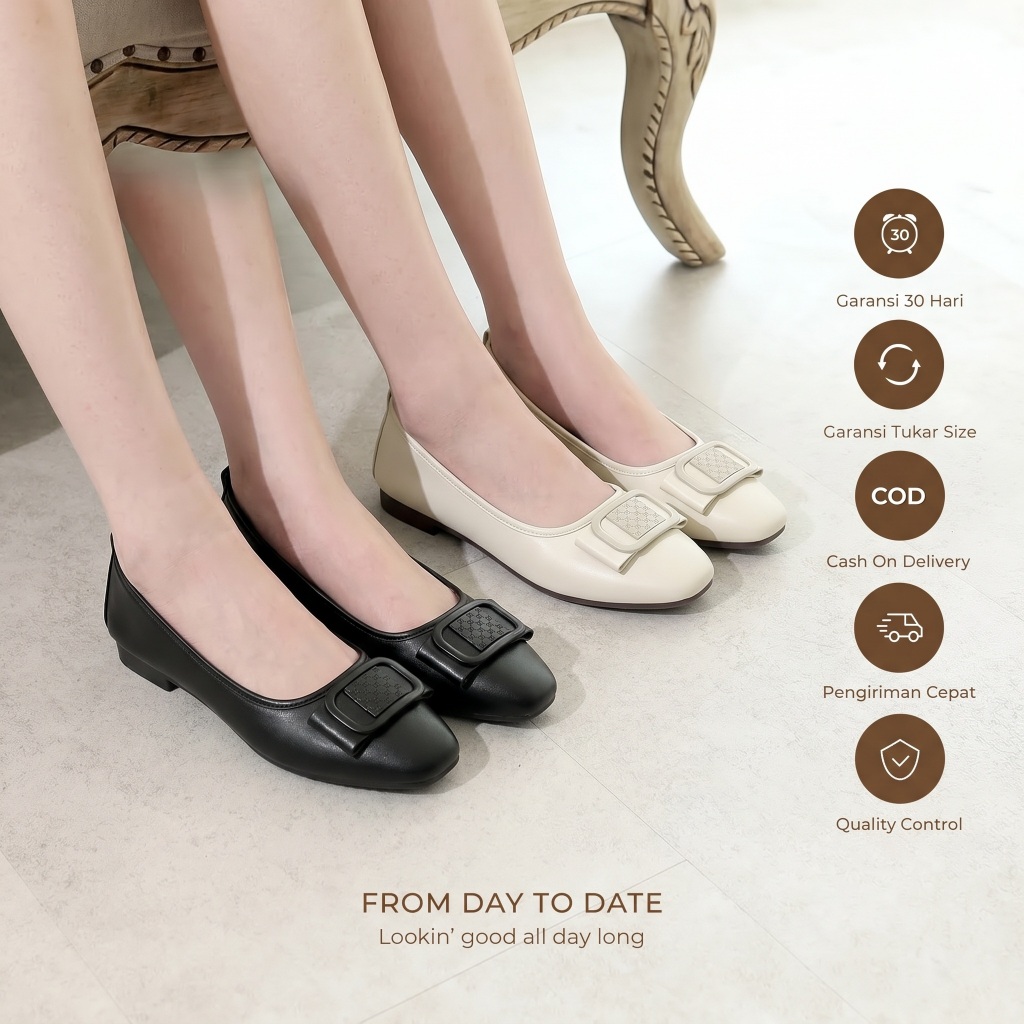 Sepatu Pantofel Wanita Hak  Sepatu Kerja Elegan Nyaman untuk Kantor Formal dan Acara Resmi LV45