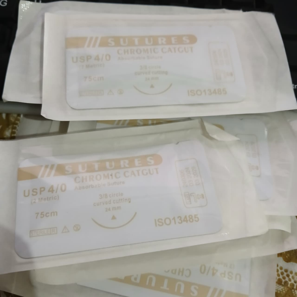Catgut Chromic 4/0 Plus Jarum (PCS)