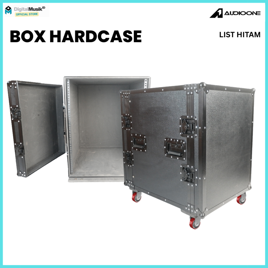 Box Hardcase Rack Polos Non Mixer 8U–16U  Box Amplifier Triplex 9mm + Roda Kunci I DIGITAL MUSIK