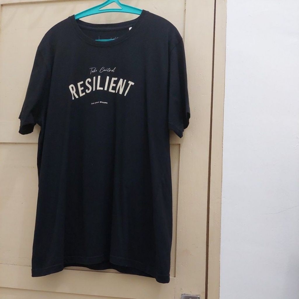 kaos pria lengan pendek T.Zone size 4XL - hitam - resilient