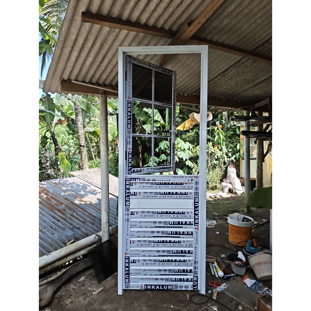 pintu koboy aluminium/pintu dapur 2 bukaan atas bawah minimalis modern