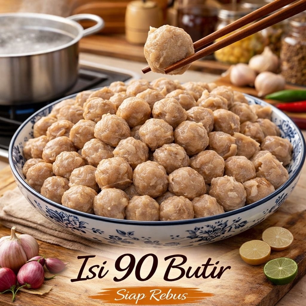 Bakso ayam isi 90 butir daging ayam Bakso Halal Frozen Food Homemade l Pentol Mang Japra