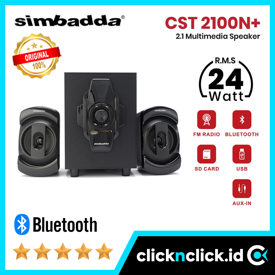SIMBADDA CST 2100N+ Speaker Desktop 2.1 Bluetooth Multimedia USB Active Bass Subwoofer Wireless Spik