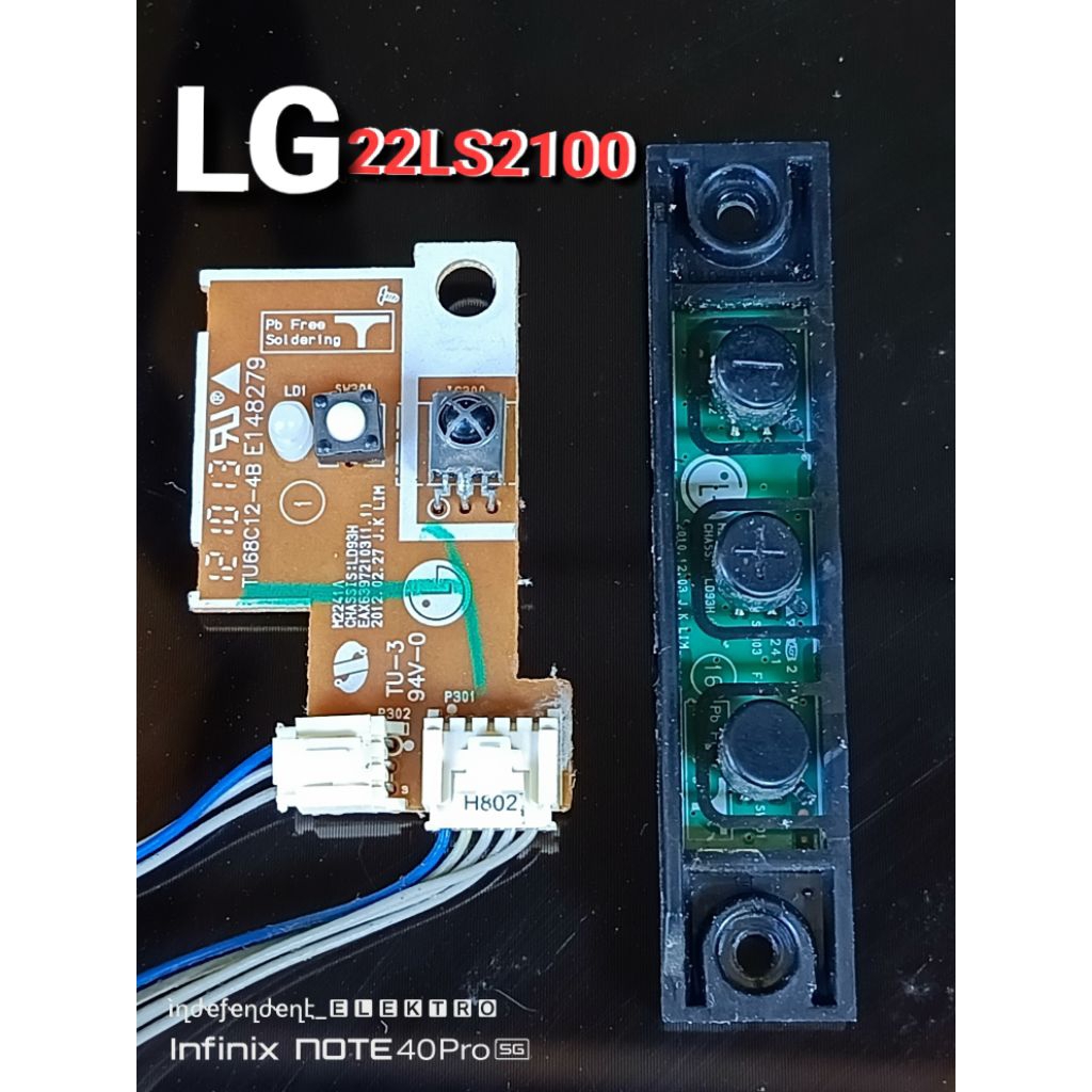 Sensor Tv LG 22LS2100-TA   ir sensor tombol Tv led LG 22LS2100   LG 22LS2100     sensor Tv lg 22ls21