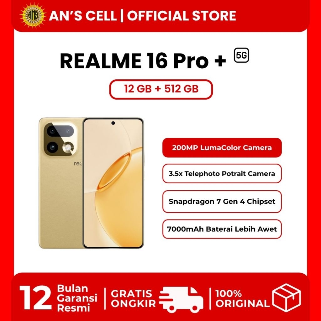 REALME 16 PRO PLUS 5G 12/512GB NFC | GARANSI RESMI REALME INDONESIA