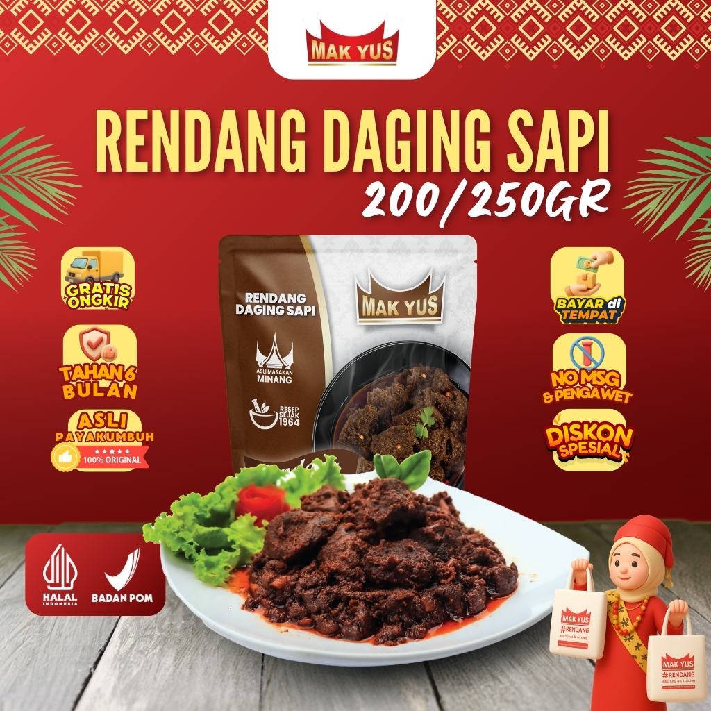 Rendang Mak Yus - Rendang Daging Sapi 200gr