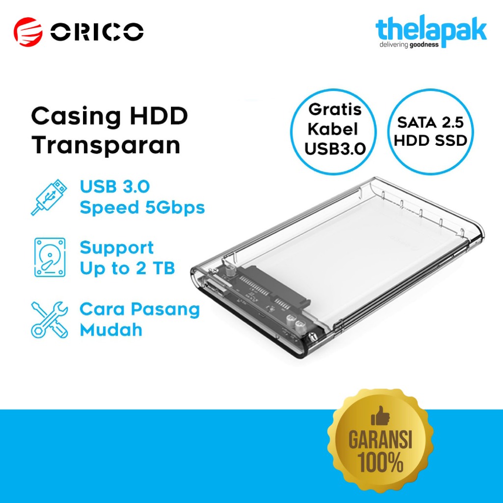 Enclosure Orico 2.5 Inch Transparan Sata Type C HDD  / 2139C3