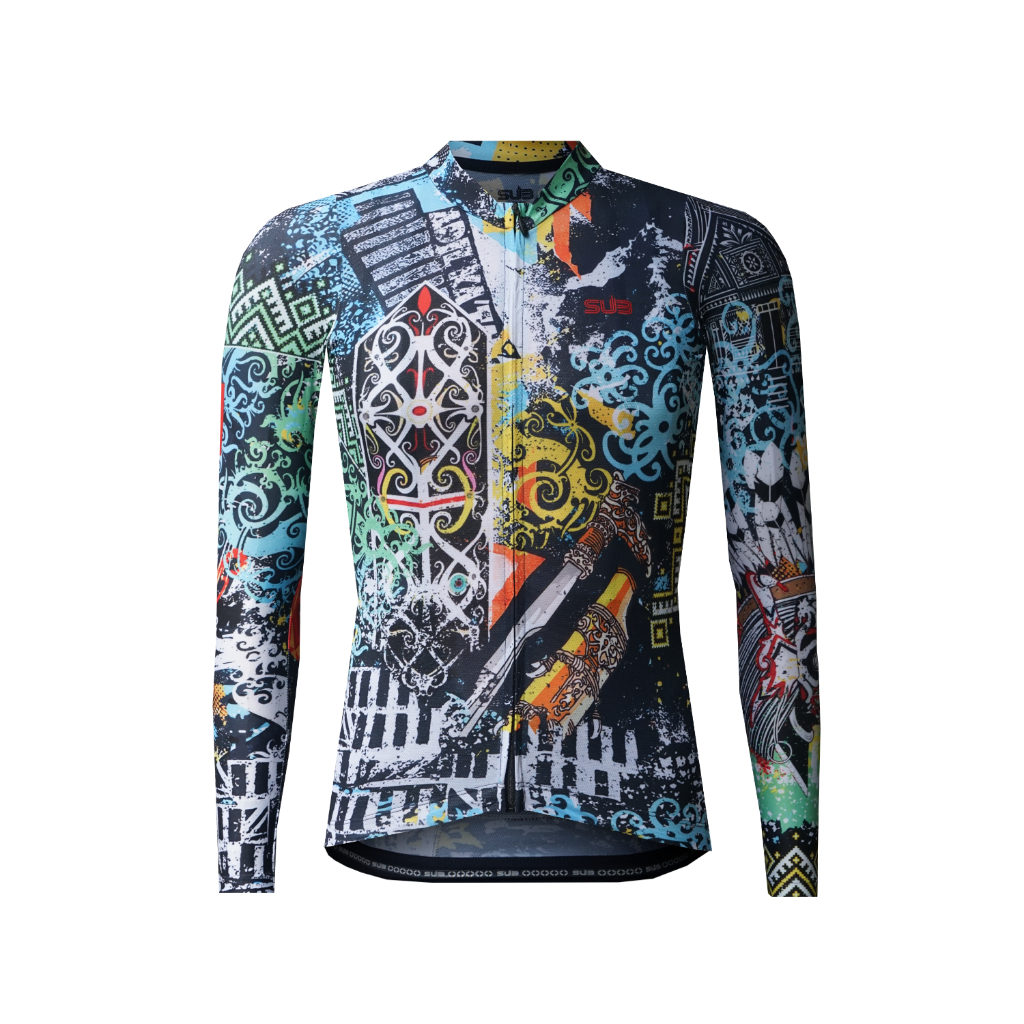 SUB JERSEY ARCHIPELAGO BORNEO UNISEX LONG SLEEVE CYCLING JERSEY BLACK - PAKAIAN SEPEDA ROAD BIKE MTB