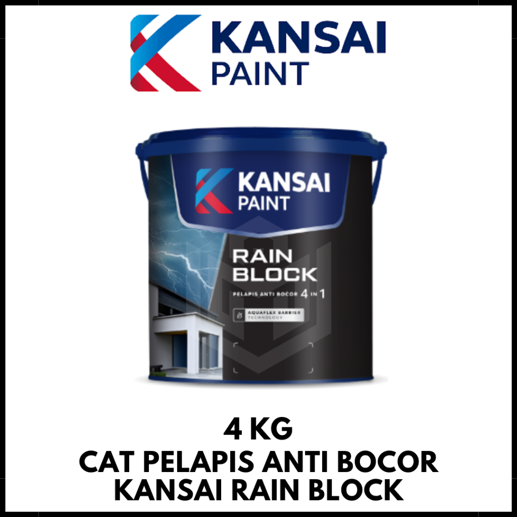 Cat Pelapis Anti Bocor / Cat Dinding Anti Bocor / Kansai Paint Rain Block Galon / 4Kg / Kansai