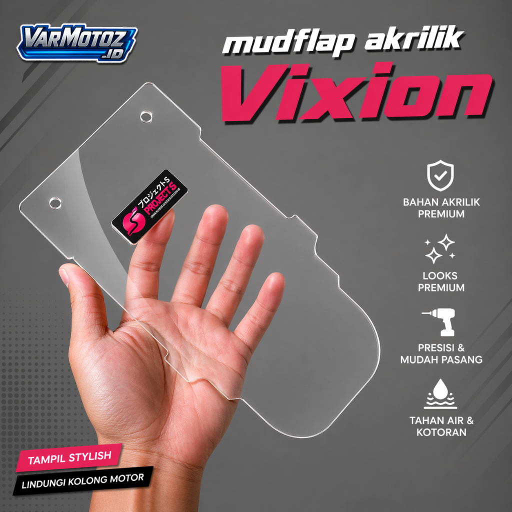 Mudflap Akrilik Vixion NVL NVA Old New | Penahan Lumpur Belakang Motor Vixion Custom Modif