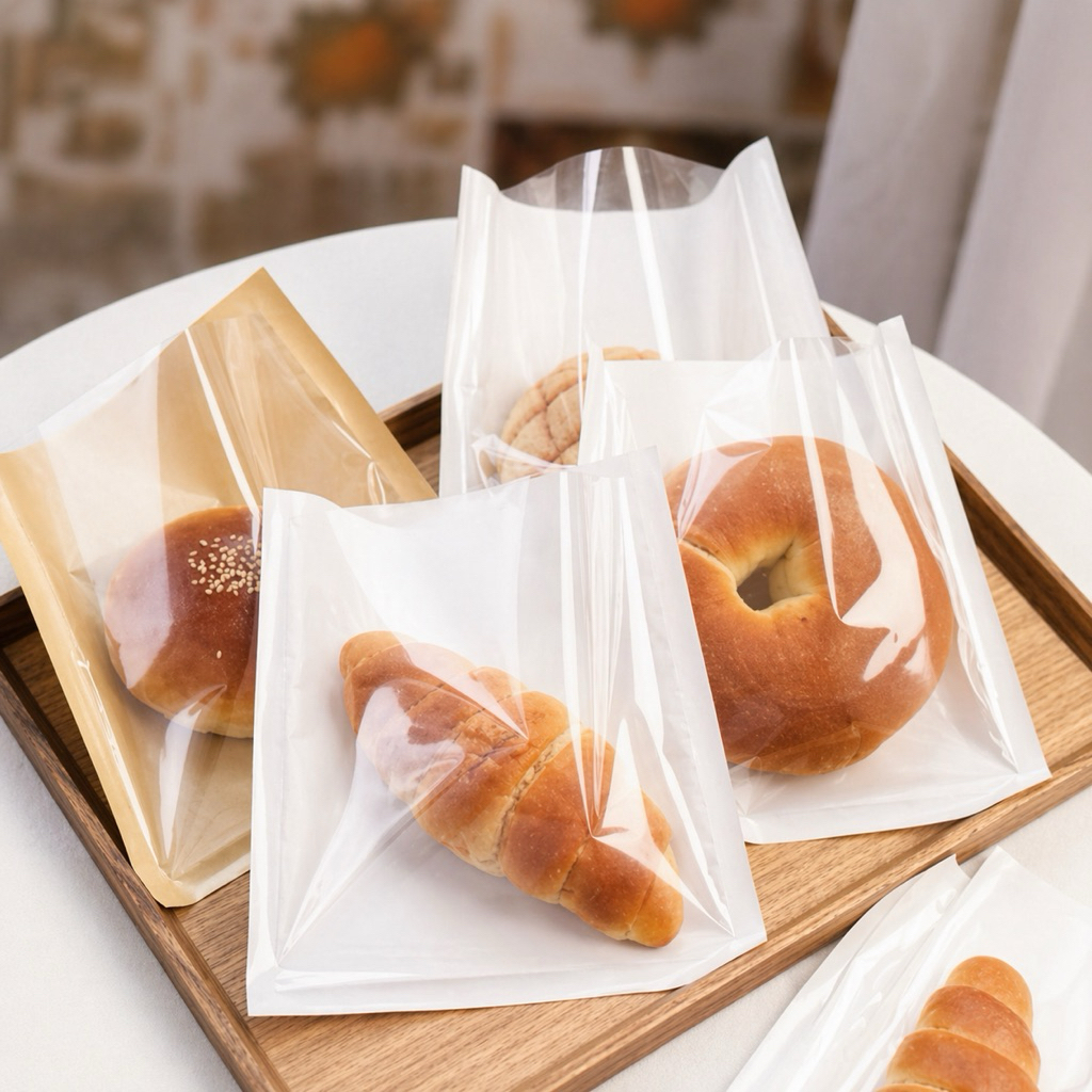 50pcs Plastik Roti Paper Bread  Kantong Plastik Roti Kertas Roti Kertas Donut Plastik Donut Plastik 
