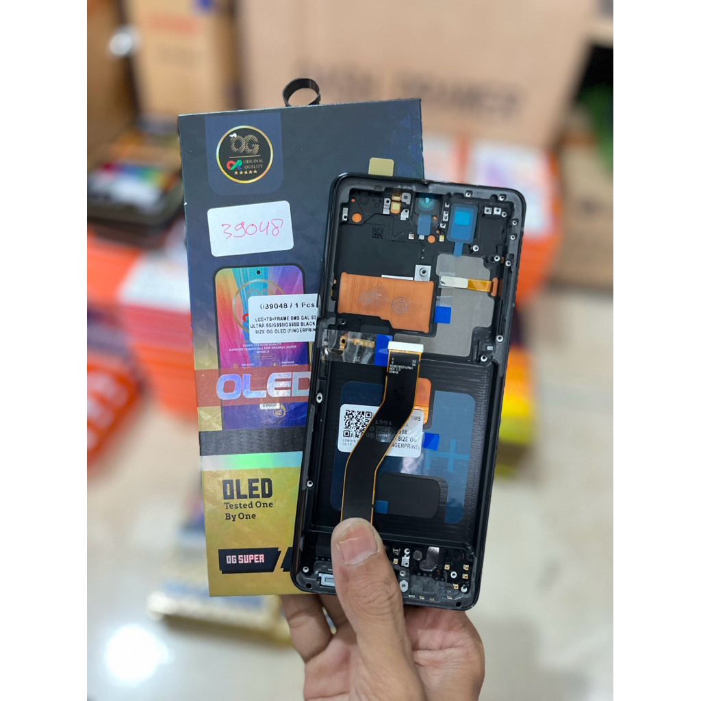 LCD OLED 1:1 + FRAME SAMSUNG GALAXY S21 ULTRA 5G / G998 ORIGINAL SIZE OG SUPER SUPPORT FINGERPRINT B