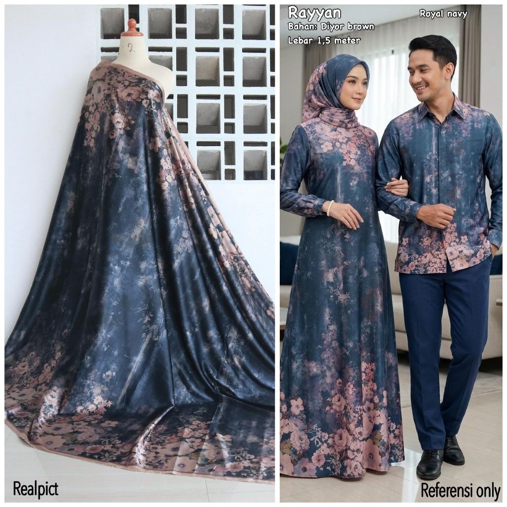 kain meteran Dior silk brown//kain serimbit//kain seragaman//kain couple//kain keluarga//kain terbar