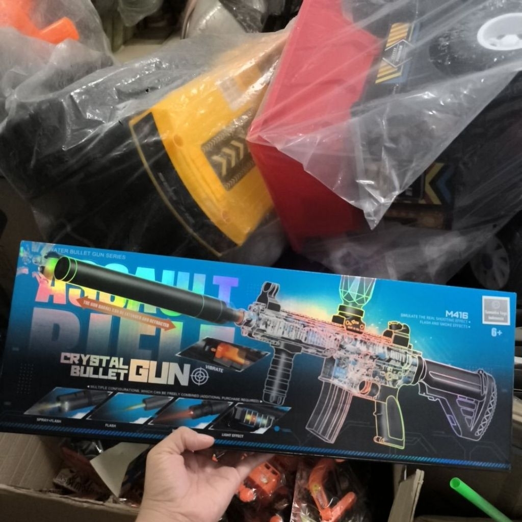 Mainan Anak Tembakan M416 Elektrik Otomatis Water Beads Auto WATERGEL GUN 9391