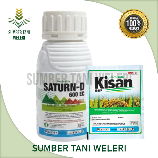 HERBISIDA SATURN-D 600 EC + KISAN 10 WP - HERBISIDA SISTEMIK SELEKTIF - 250 ML + 25 GR - PT PETROKIM