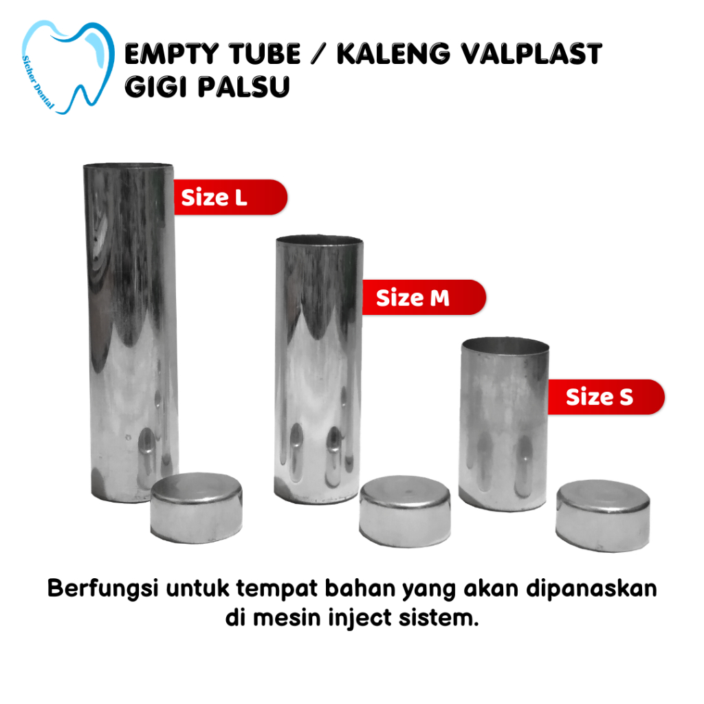 Empty Tube Kaleng Valplast Gigi Palsu