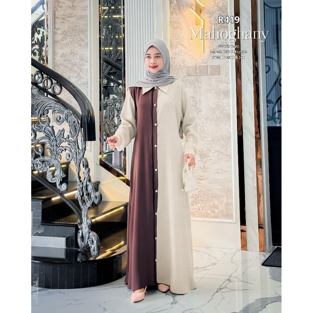 Ribyka R419 Ribyka Gamis Mazen anti UV Mix ZM Crepe