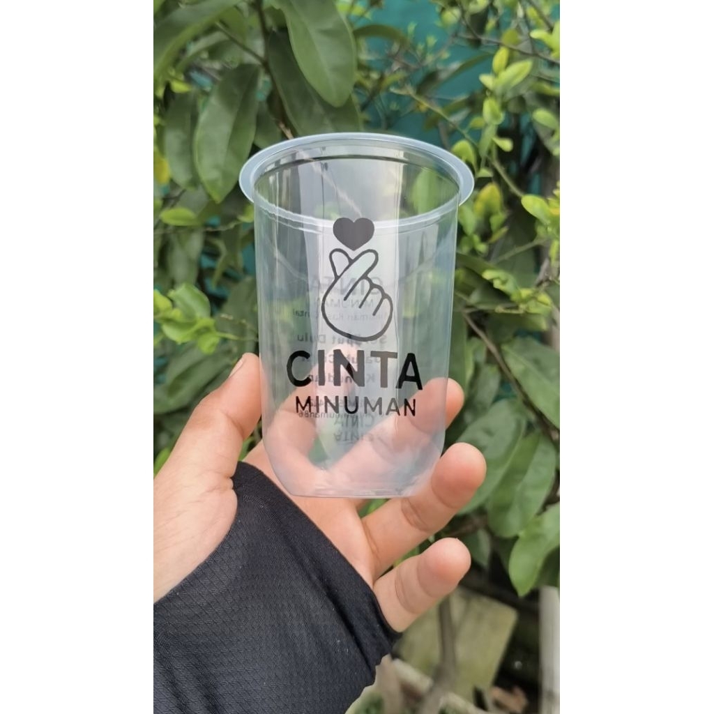 Cup Plastik Sablon Custom 16 oz pp / Cup Minuman Kekinian / Bisa Logo Sendiri / Cup Kopi & Thai Tea