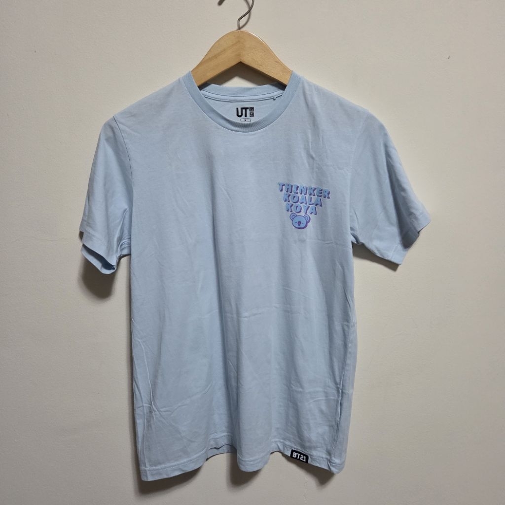 BT21 Uniqlo - Thinker Koala Koya (BTS RM) Light Blue Cotton Shirt (Preloved)