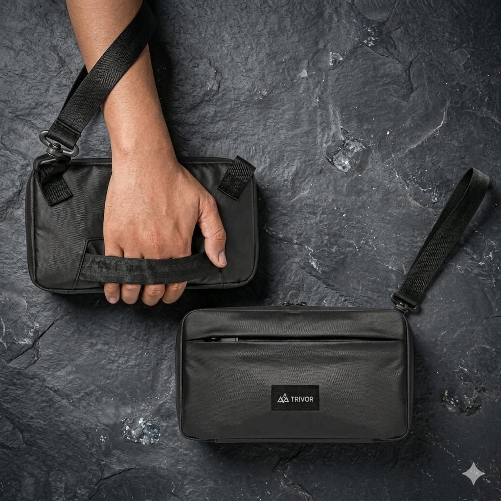 handbag trivor pria anti air tas pouch pria clutchbag