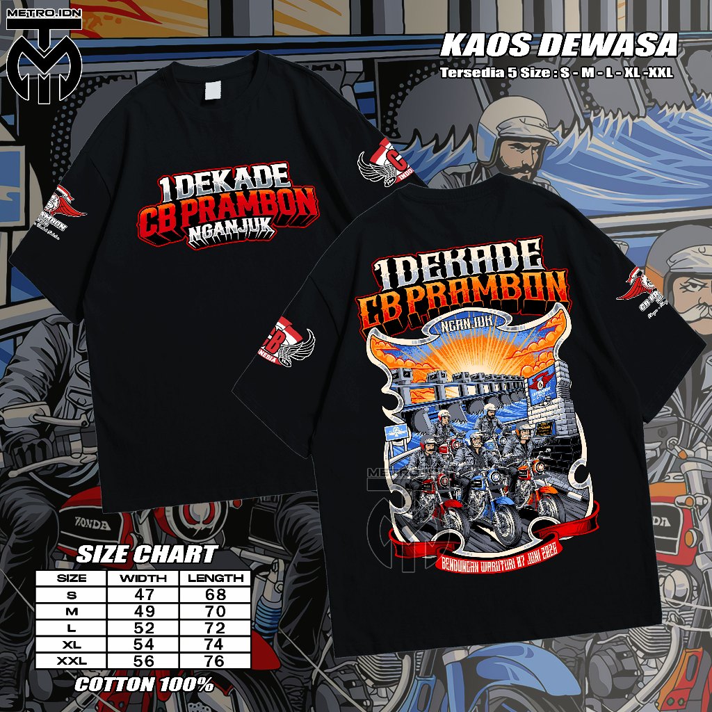 KAOS ACARA 1 DEKADE CB PRAMBON NGANJUK FREE STIKER 10 + SERTIFIKAT PIAGAM