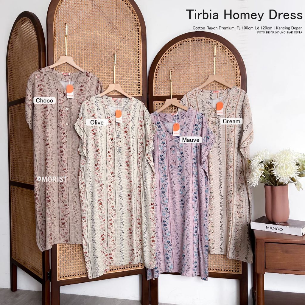 Tirbia Homey Dress Daster Pendek Premium Cotton Rayon Original Morist Berlabel