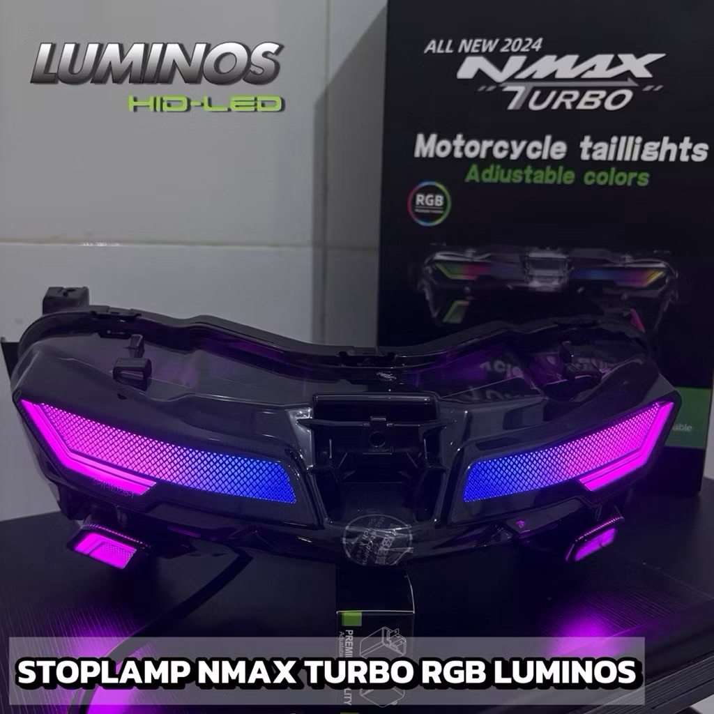 Stoplamp Nmax new turbo neo rgb aplikasi 210 mode original luminos
