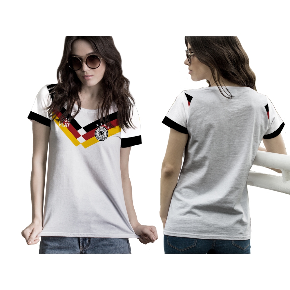 Neo Jersey - Jersey Wanita JERMAN | Jersey Piala Dunia JERMAN Cewek | Dryfit Milano Fullprint | Baju