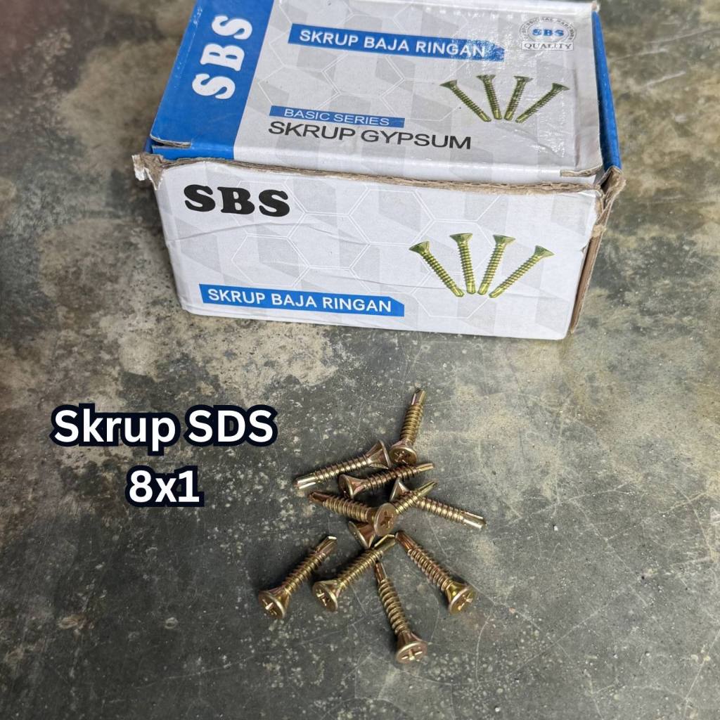 PER KOTAK - Skrup SDS Roofing Baja Ringan SBS 8x1 inch Pelangi / Self Drilling Screw Sekrup