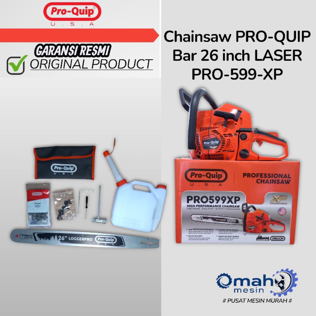 Mesin Senso 26 Inch Bar Baja Rantai OREGON 44 Mata Pro Quip PRO599XP / Mesin Chainsaw 26 inch 44 Mat