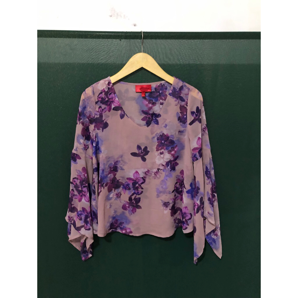 Baju Blouse FLORAL Sifon Top