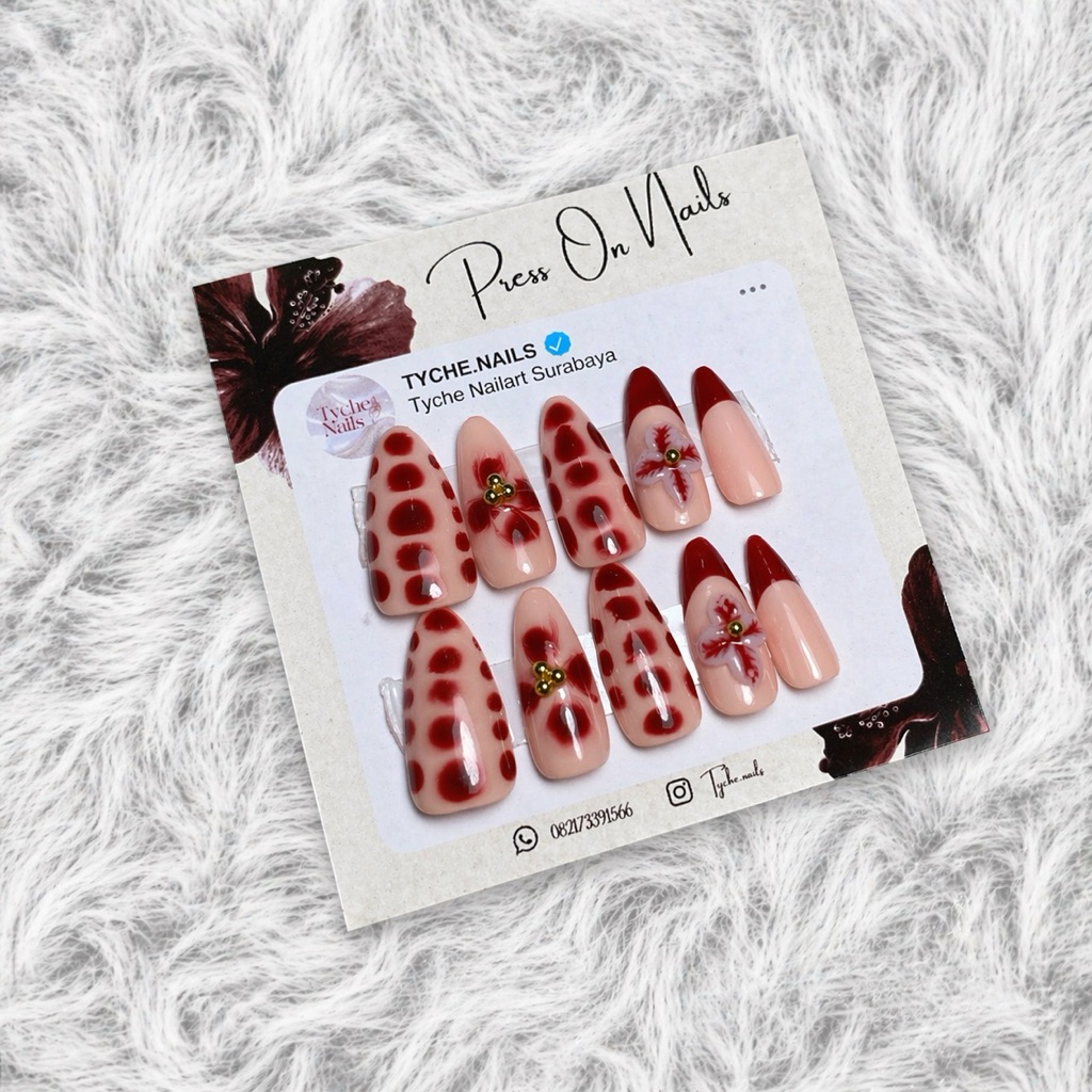 | TYCHE NAILS | Blossom Red | Press On Nails