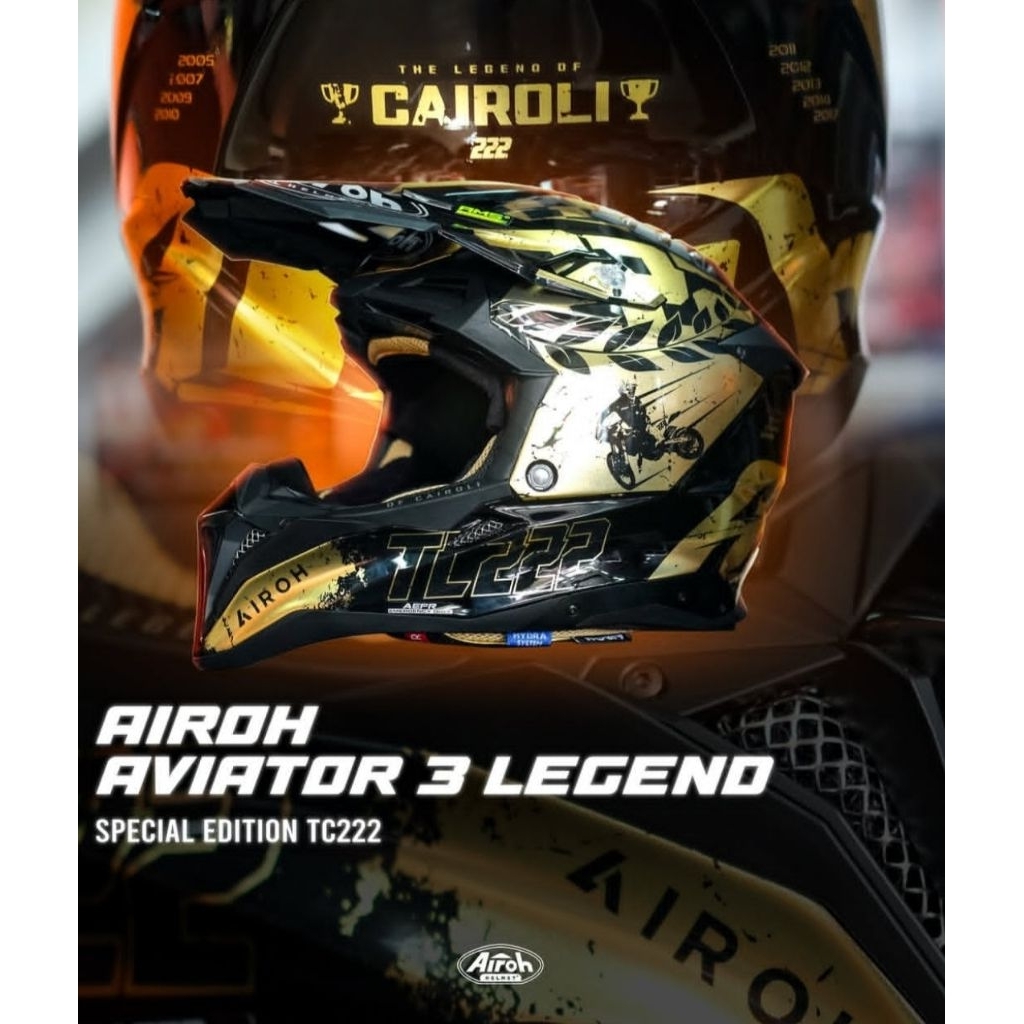 helm airoh aviator 3 legend special edition tc222 antonio cairoli