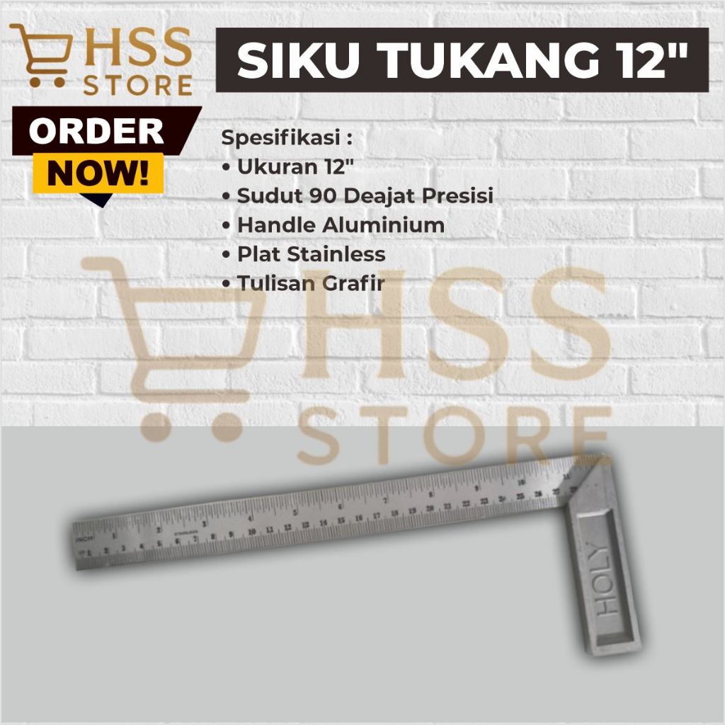 Siku Tukang 12" / Penggaris Siku Tukang 12 Inch / Penggaris Tukang Siku / Penggaris Siku