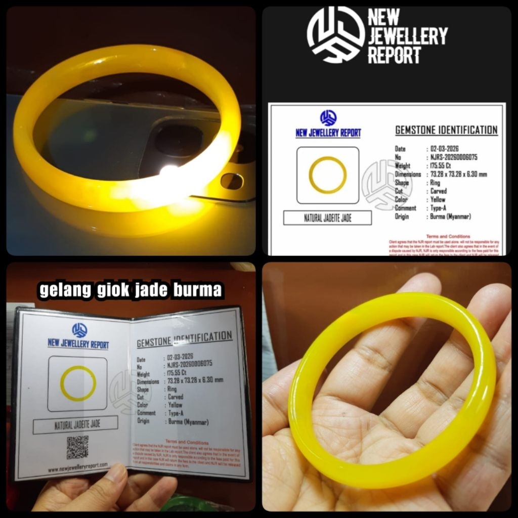 gelang giok kuning Jade asli Burma Myanmar ya