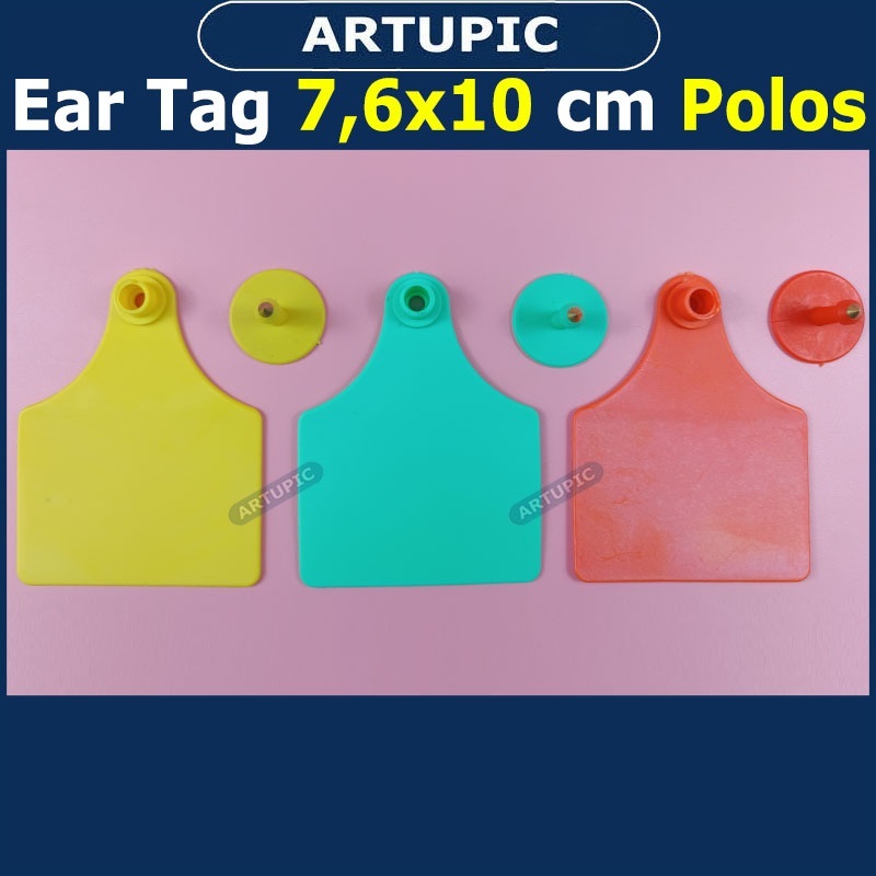 Ear Tag 7.6x10 cm POLOS ECERAN Eartag Necktag bisa Kalung Hewan Ternak Babi Sapi Kuda Kambing Domba