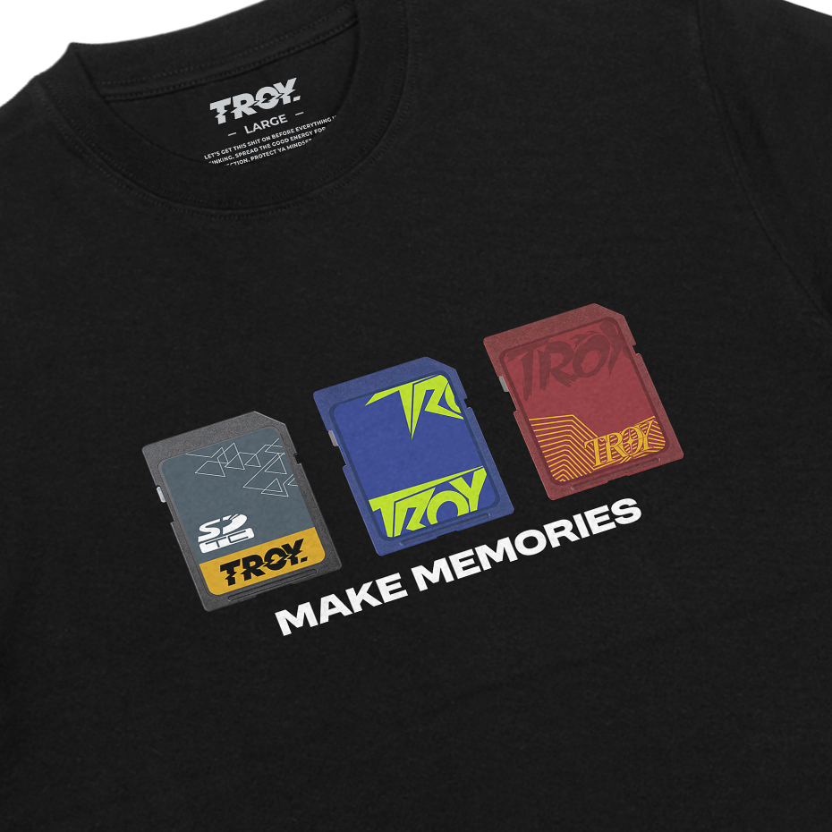 Troy Company Tshirt Black Memories - Kaos Pria Lengan Pendek Hitam MTD 3592